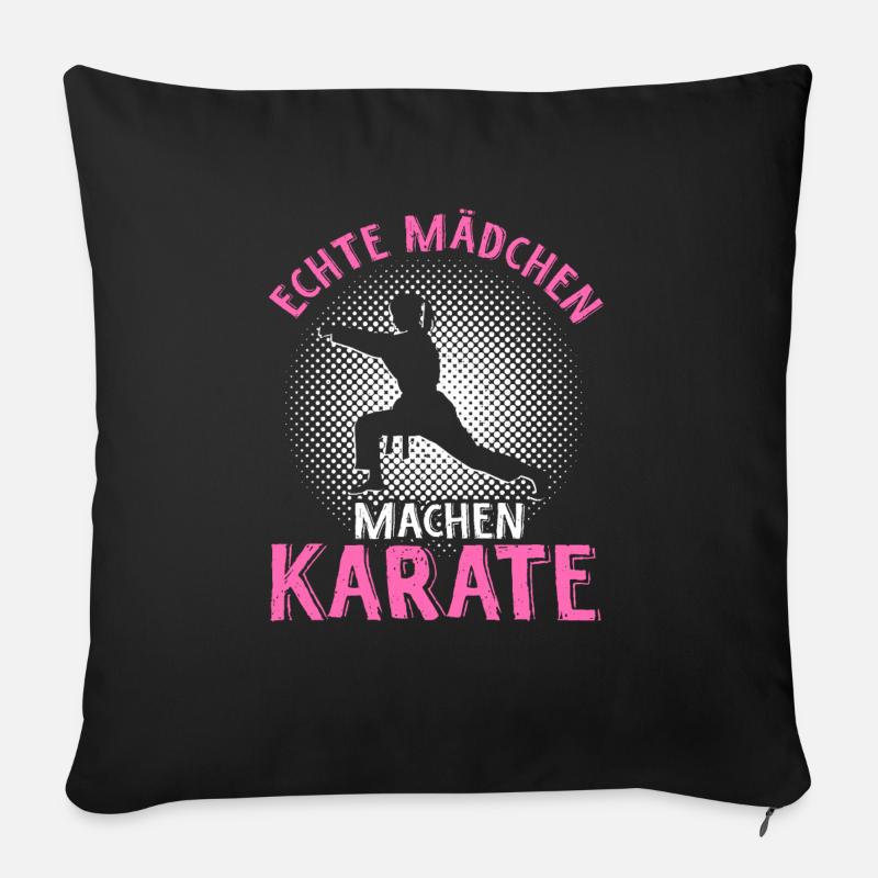 Echte Mädchen Machen Karate Kampfsport Karate Spru - Sofakissen mit Füllung 45 x 45 cm - Schwarz