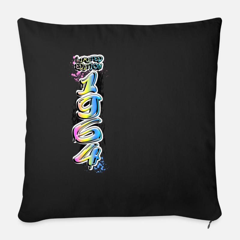 Édition limitée 1964 Graffiti - Coussin et housse de 45 x 45 cm - noir