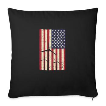Usa Patriotischer Windturbinentechniker - Sofakissen mit Füllung 45 x 45 cm - Schwarz - Vorne