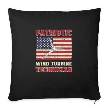 Usa Windmühlenbetreiber. Patriotischer - Sofakissen mit Füllung 45 x 45 cm - Schwarz - Vorne