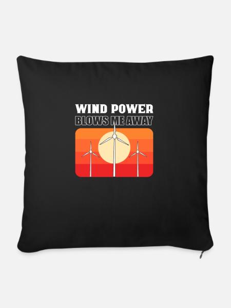 Die Windkraft Bläst Mich Weg. Techniker Für - Sofakissen mit Füllung 45 x 45 cm - Schwarz