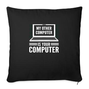 My other computer is your computer. White Hat - Sofa pillow with filling 45cm x 45cm - black - Front