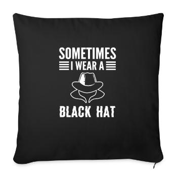 White Hat Hacker. Cyber warriors. - Sofa pillow with filling 45cm x 45cm - black - Front