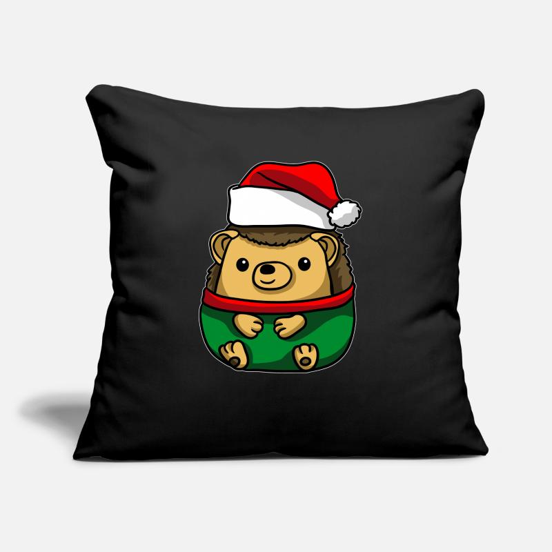 Hérisson avec pull de Noël Coussin et housse de 45 x 45 cm