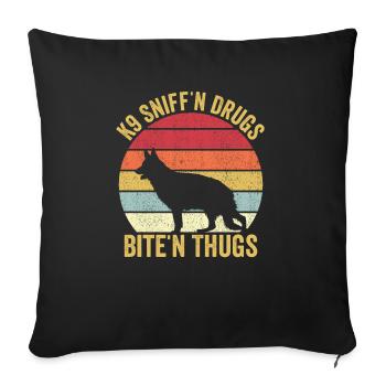 Policeman Police Dog Vintage - Sofa pillow with filling 45cm x 45cm - black - Front
