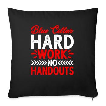 Col bleu Travail acharné Pas de documents 2 - Coussin et housse de 45 x 45 cm - noir - Devant