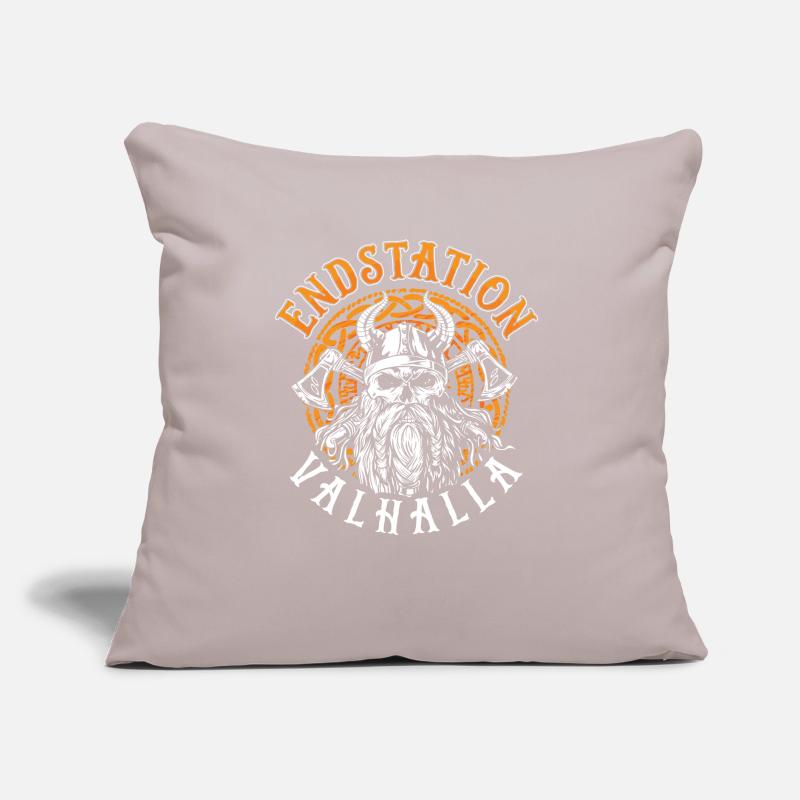 Endstation Valhalla Wikinger Krieger Sofakissen mit Füllung 45 x 45 cm
