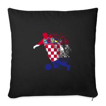 National team Croatia World Cup - Sofa pillow with filling 45cm x 45cm - black - Front