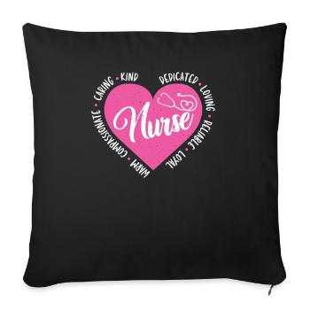 Faits sur l’infirmière Hématologue cardiaque - Coussin et housse de 45 x 45 cm - noir - Devant