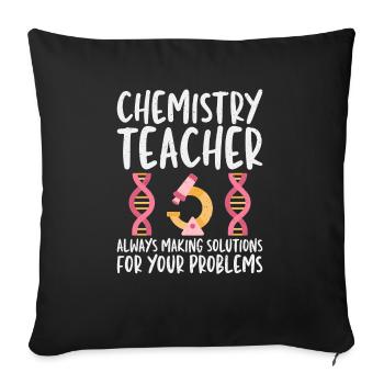 Les professeurs de chimie trouvent toujours des solutions - Coussin et housse de 45 x 45 cm - noir - Devant