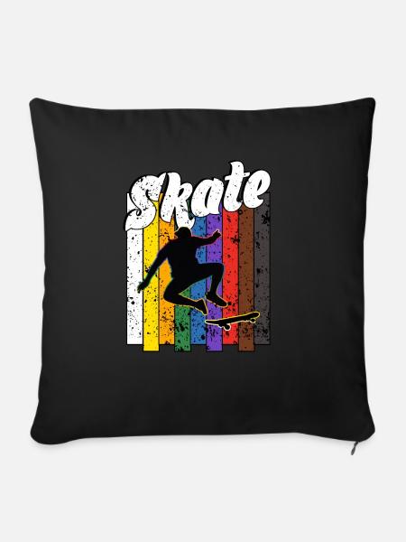 Skateboard Freestyle - Sofakissen mit Füllung 45 x 45 cm - Schwarz
