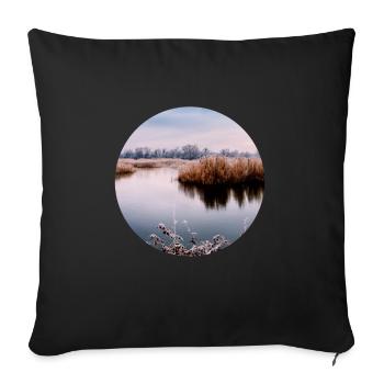 La nature en cercle - Coussin et housse de 45 x 45 cm - noir - Devant