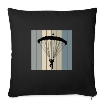 Skydiving - Sofa pillow with filling 45cm x 45cm - black - Front