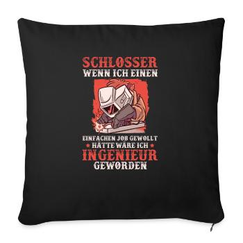 Blacksmith Metal worker Lustig Schlosser - Sofa pillow with filling 45cm x 45cm - black - Front