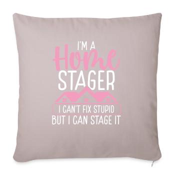 Home Stager Interior Decorator Stylist Staging - Sofa pillow with filling 45cm x 45cm - light taupe - Front