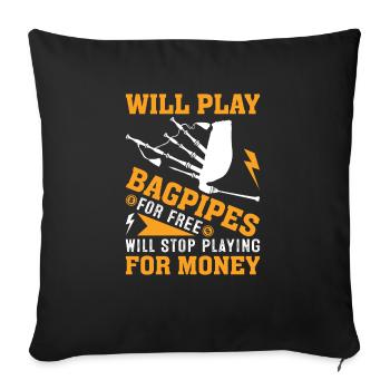 Cornemuses Musicien écossais Bagpipers - Coussin et housse de 45 x 45 cm - noir - Devant