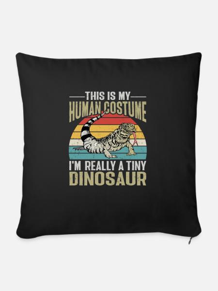 Tegu Eidechse Reptil Herpetologe - Sofakissen mit Füllung 45 x 45 cm - Schwarz