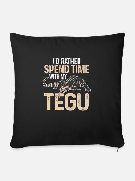 Tegu Eidechse Reptil Herpetologe - Sofakissen mit Füllung 45 x 45 cm - Schwarz