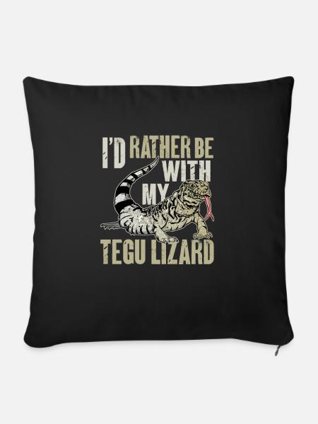 Tegu Eidechse Reptil Herpetologe - Sofakissen mit Füllung 45 x 45 cm - Schwarz