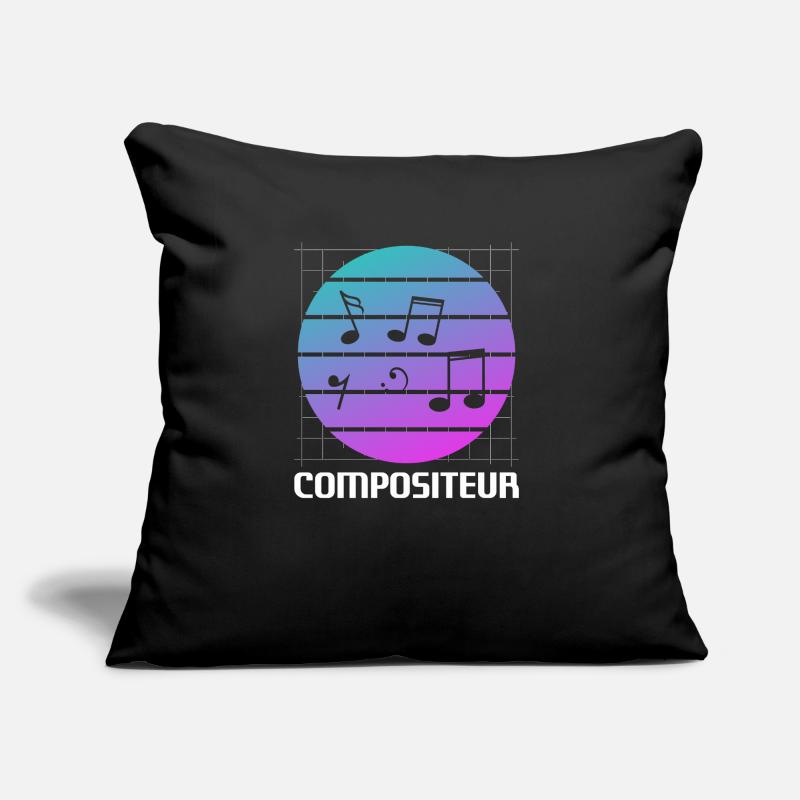 Retro Compositeur Composition Musicale Coussin et housse de 45 x 45 cm