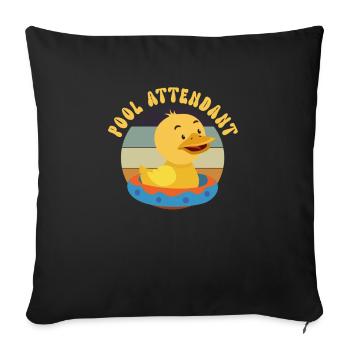 Gummiente Gummienten Entenliebhaber Badezimmer - Sofakissen mit Füllung 45 x 45 cm - Schwarz - Vorne