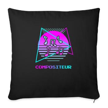 Retro Compositeur Composition Musicale - Coussin et housse de 45 x 45 cm - noir - Devant