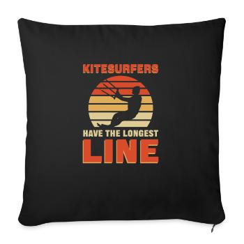 Kitesurfer Haben Die Längste Leine. Kiteboarding - Sofakissen mit Füllung 45 x 45 cm - Schwarz - Vorne