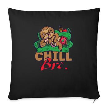 Sloth Chill Bro C’est comme ça - Coussin et housse de 45 x 45 cm - noir - Devant