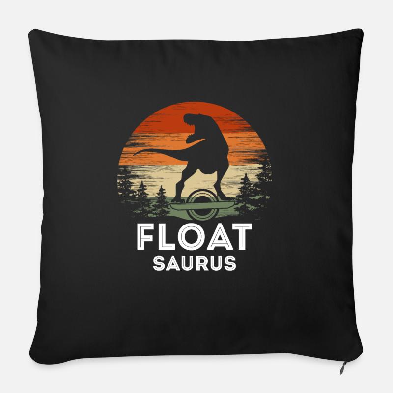 Float Saurus Shirt Geschenk Onewheel - Sofakissen mit Füllung 45 x 45 cm - Schwarz