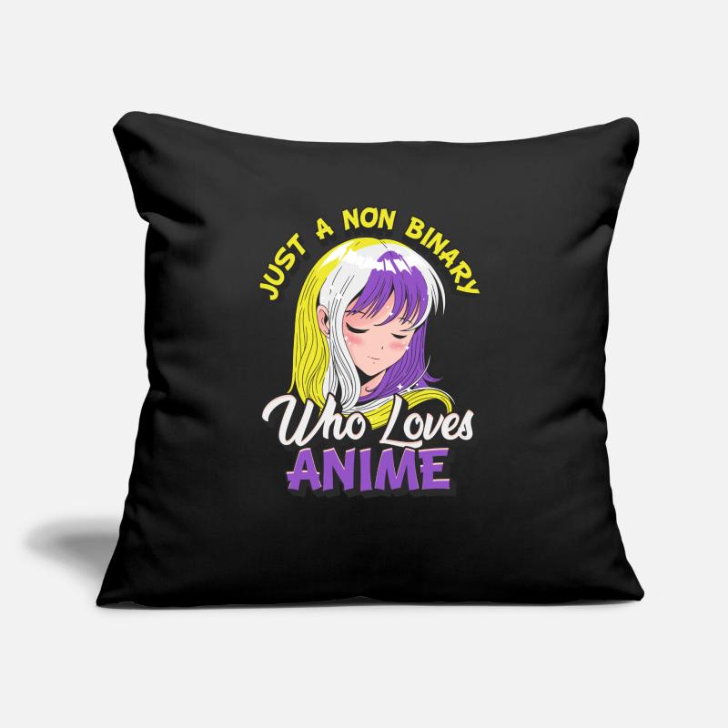 Non-binary anime girl Just a non-binary, Sofa pillow with filling 45cm x 45cm
