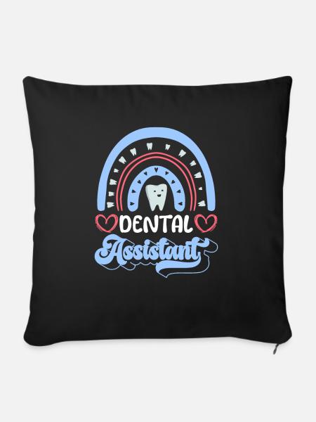 Dental Assistant Shirt Geschenk Zahnarzt - Sofakissen mit Füllung 45 x 45 cm - Schwarz