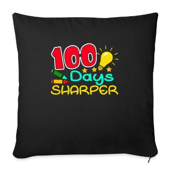 Étudiant 100e jour plus précis 100 jours d’école - Coussin et housse de 45 x 45 cm - noir - Devant
