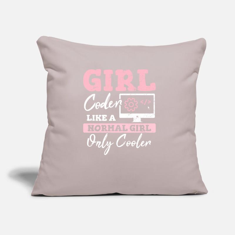 Funny Girl Coder Computer Programming Code Web Dev Sofa pillow with filling 45cm x 45cm