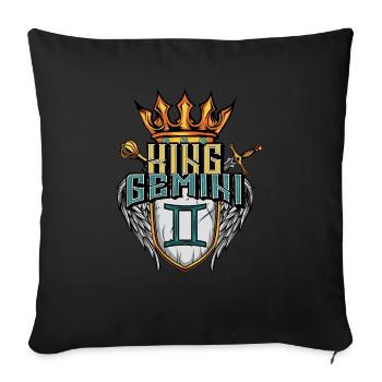 Signe du zodiaque des Gémeaux - Coussin et housse de 45 x 45 cm - noir - Devant