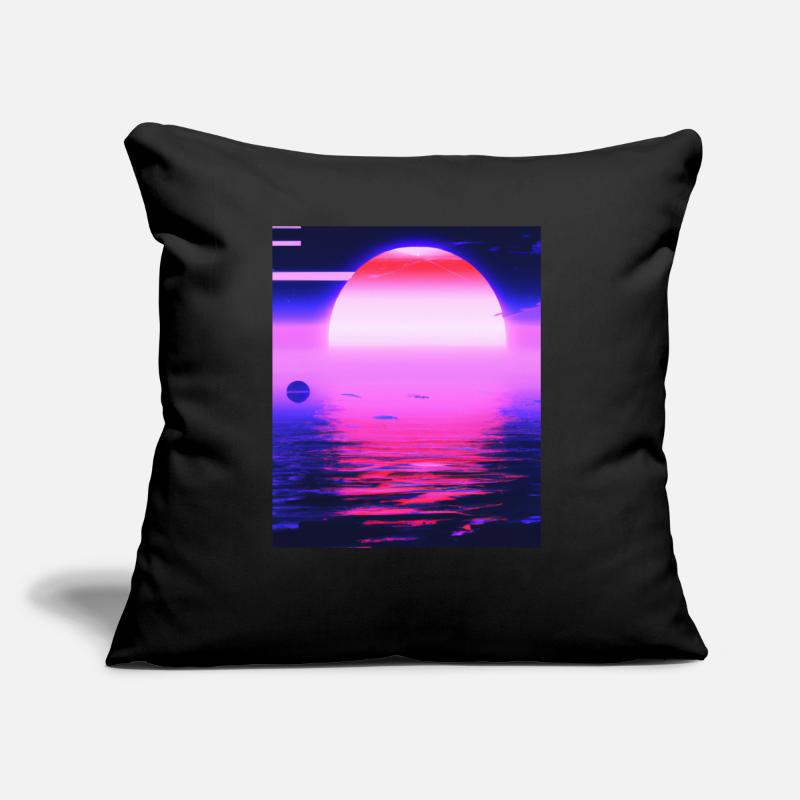 Vaporwave Sun Synthwave Sunset Coussin et housse de 45 x 45 cm