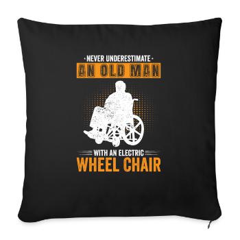 Drôle de lésion de la moelle épinière Coupe transversale du fauteuil roulant - Coussin et housse de 45 x 45 cm - noir - Devant