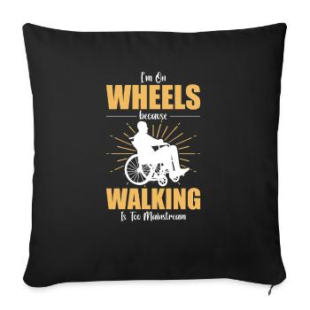 Drôle de lésion de la moelle épinière Coupe transversale du fauteuil roulant - Coussin et housse de 45 x 45 cm - noir - Devant