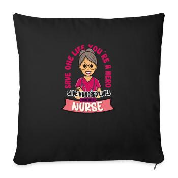 infirmière clinique de soins infirmiers ambulancier paramédical - Coussin et housse de 45 x 45 cm - noir - Devant
