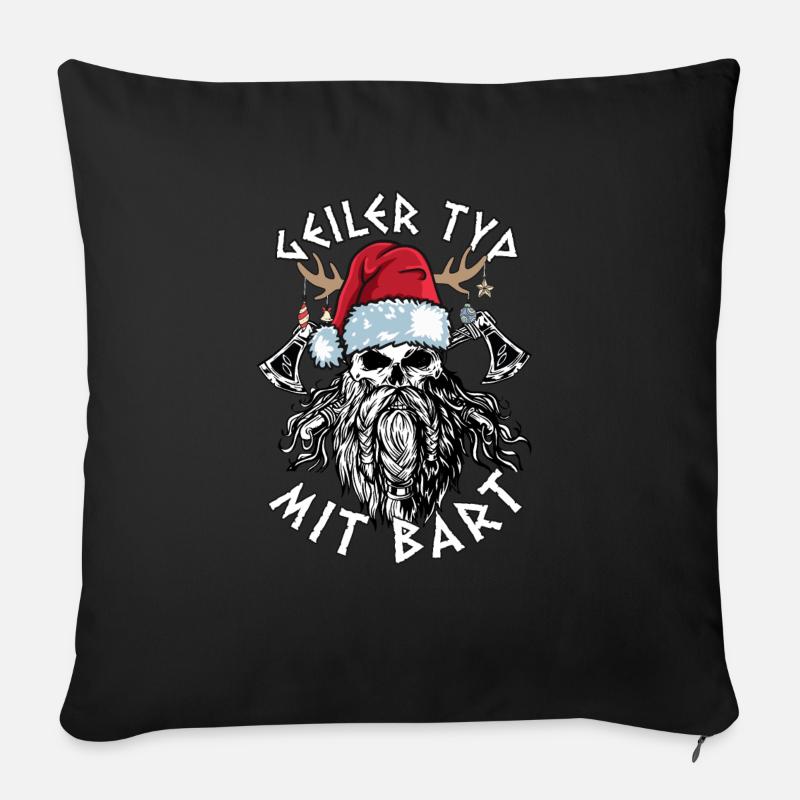 Geilertypmitbart Weihnachten Bartträger Wikinger - Sofakissen mit Füllung 45 x 45 cm - Schwarz