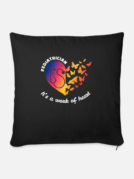 Kinderkrankenschwester Shirt Geschenk - Sofakissen mit Füllung 45 x 45 cm - Schwarz