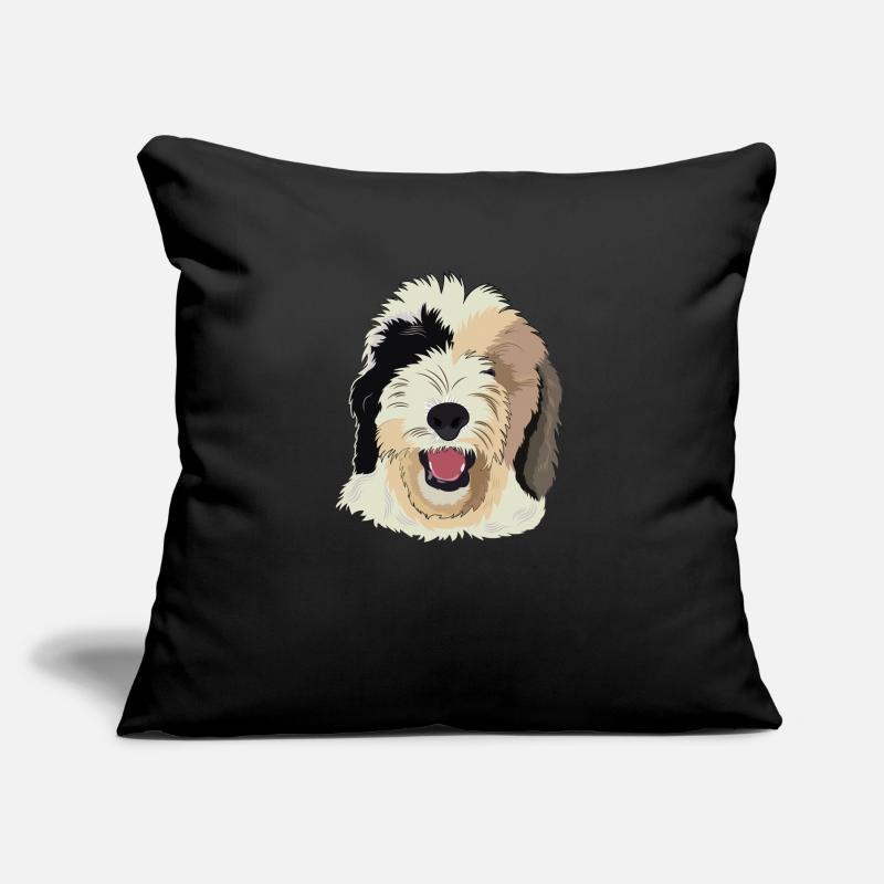 Sheepadoodle Hund Geschenk Sofakissen mit Füllung 45 x 45 cm