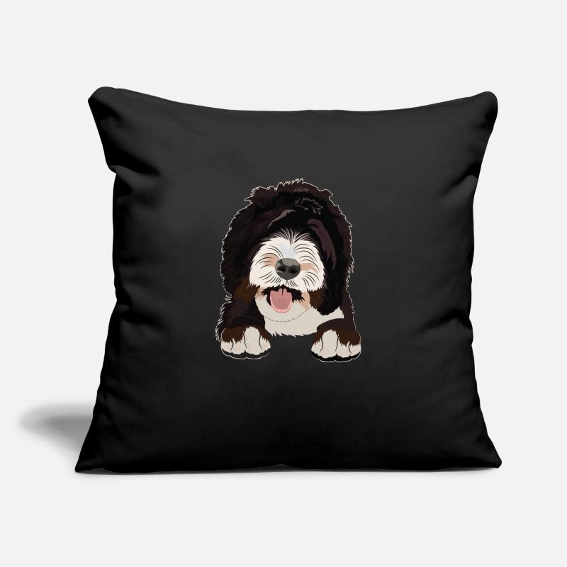 Sheepadoodle Hund Geschenk Sofakissen mit Füllung 45 x 45 cm
