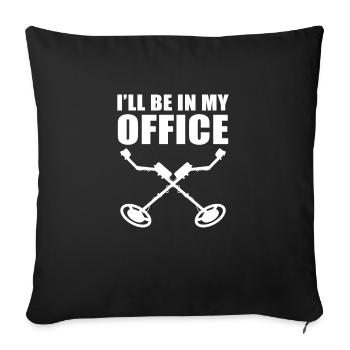 Metal detector. Reliquary hunting. Metal detection - Sofa pillow with filling 45cm x 45cm - black - Front