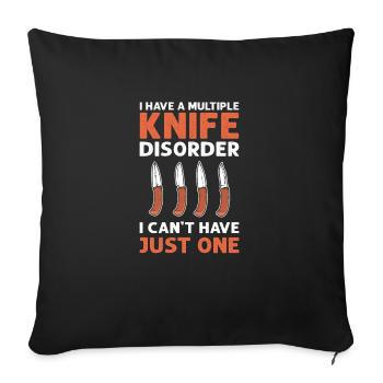 J’ai la maladie du couteau multiple. - Coussin et housse de 45 x 45 cm - noir - Devant
