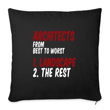 Architects from Best To Worst 1. Landscape 4 - Sofa pillow with filling 45cm x 45cm - black - Front