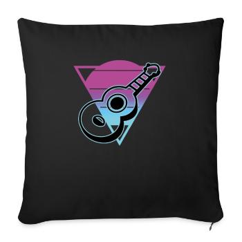 Ukuleles Vitage - Sofa pillow with filling 45cm x 45cm - black - Front
