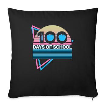 100 Days School Retro - Sofa pillow with filling 45cm x 45cm - black - Front