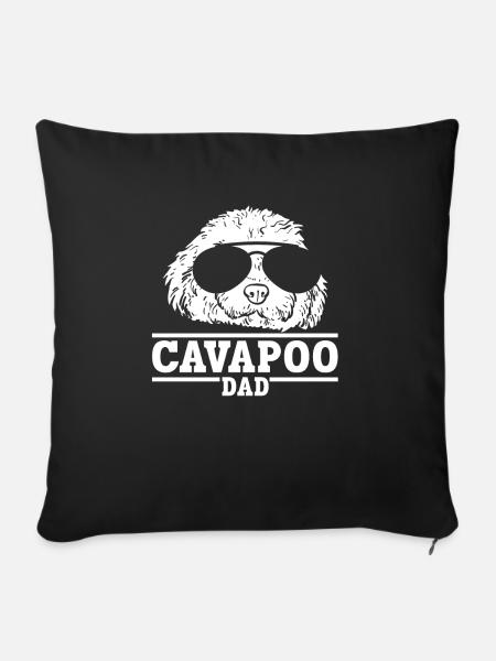 Cavapoo Cavoodle Capoodle Hund - Sofakissen mit Füllung 45 x 45 cm - Schwarz