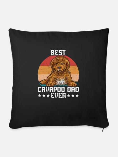 Cavapoo Cavoodle Capoodle Hund - Sofakissen mit Füllung 45 x 45 cm - Schwarz