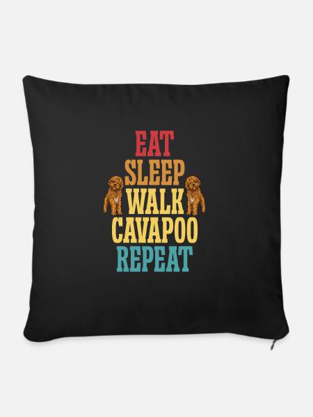 Cavapoo Cavoodle Capoodle Hund - Sofakissen mit Füllung 45 x 45 cm - Schwarz
